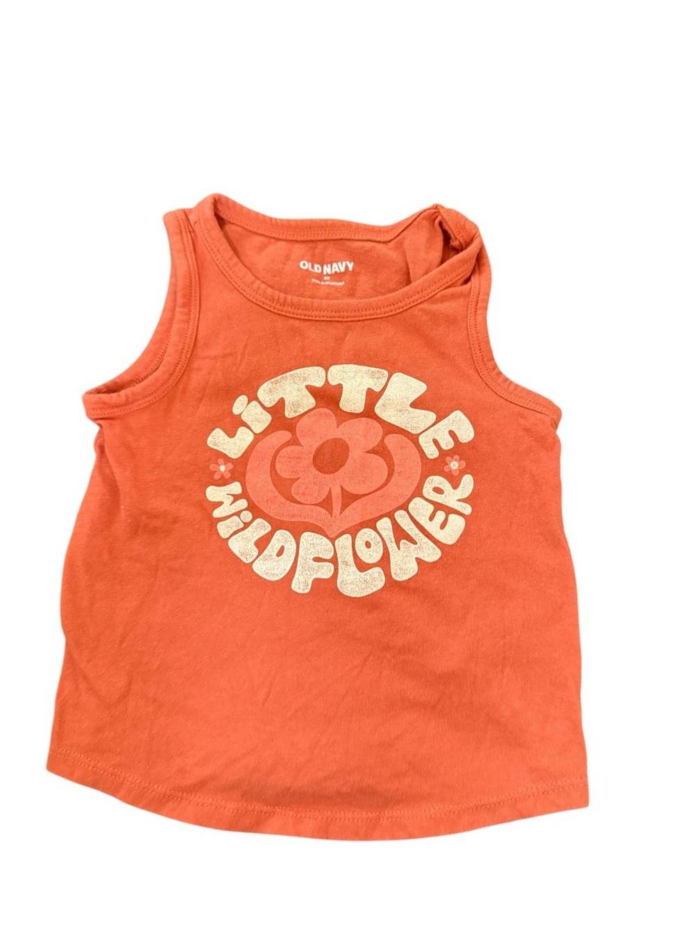 Old Navy Orange 'Little Wildflower' Graphic Tank Top for Kids